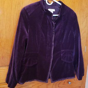 Coldwater Creek purple velvet blazer